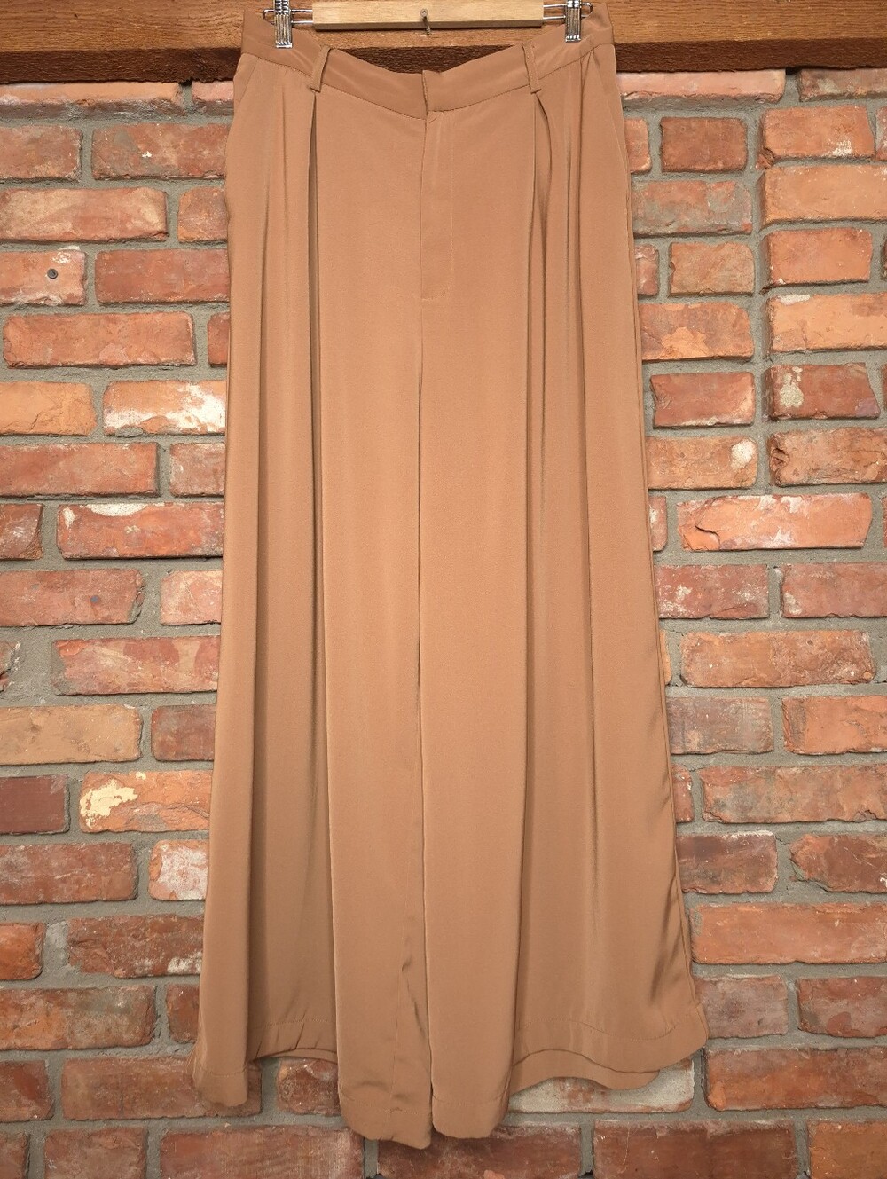 Tronjori Palazzo Pants Extreme Wide Leg Pleated High Rise Flowy Trousers